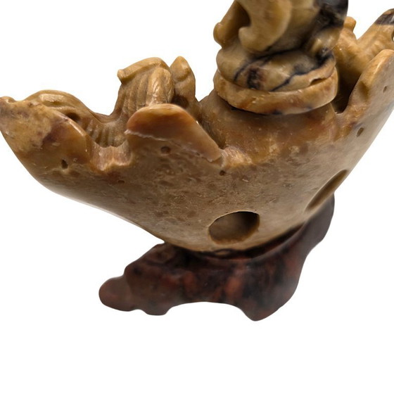 Image 1 of Bruciatore d'incenso cinese d'epoca in pietra ollare, seconda metà del XX secolo