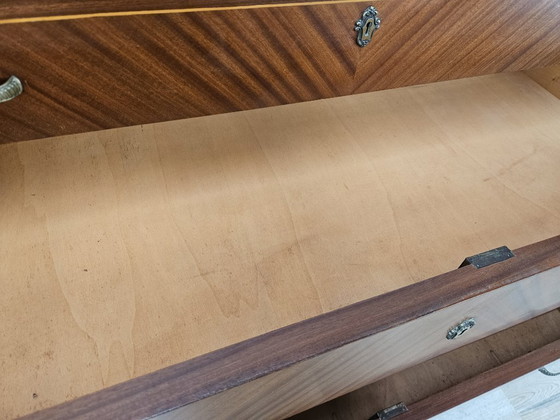 Image 1 of Cómoda de los años 80 en nogal, palisandro y arce.