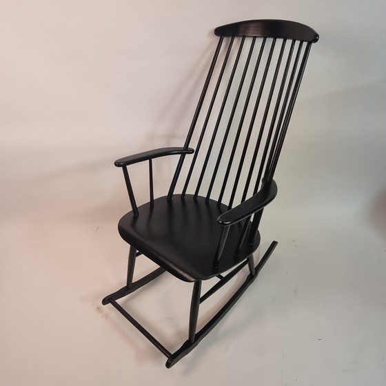 Image 1 of Fauteuil à bascule noir vintage