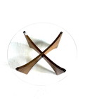 Vintage teak & glas salontafel ‘60