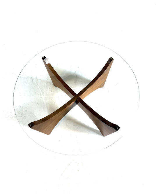 Image 1 of Vintage teak & glass coffee table '60