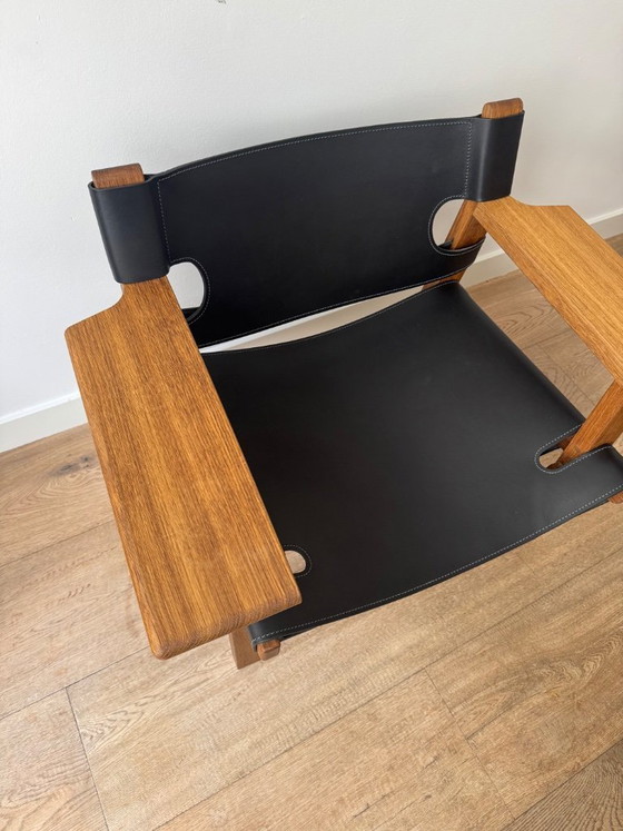Image 1 of Fredericia 'The Spanish Chair', smoked solid oak/black leather