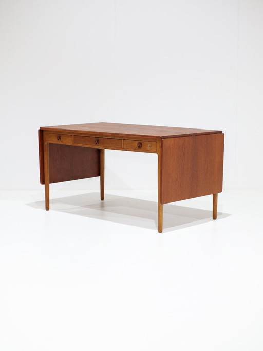 Hans J. Wegner Escritorio AT-305 Drop-Leaf Teca Roble Años 50