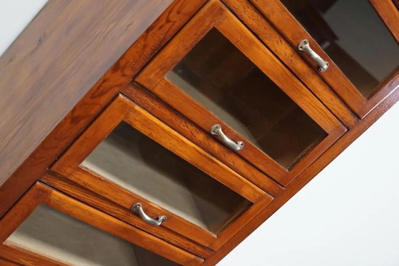 Image 1 of Mobiletto alto da merceria in pino tedesco d'epoca, anni '50