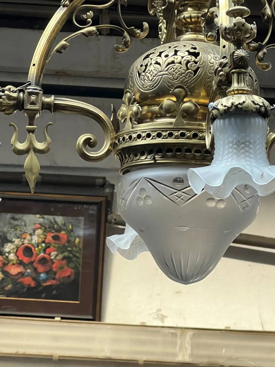 Magnifico lampadario antico in stile gotico. – Bronze, Crystal (photo 5 of 10)