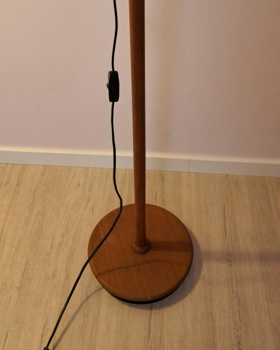 Image 1 of Vintage Domus Teak Floor Lamp 1970s – Adjustable Mid Century Scandinavian Arc Floor Lamp