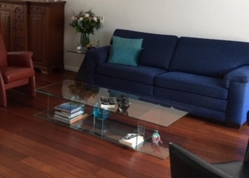 Magnifique table basse en verre (Beek, modèle David)