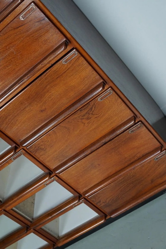 Image 1 of Gran armario de mercería antiguo holandés de madera noble, década de 1930