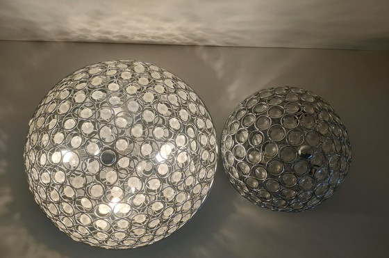 Image 1 of Retro transparent ceiling lamp with halogen lighting (large version).