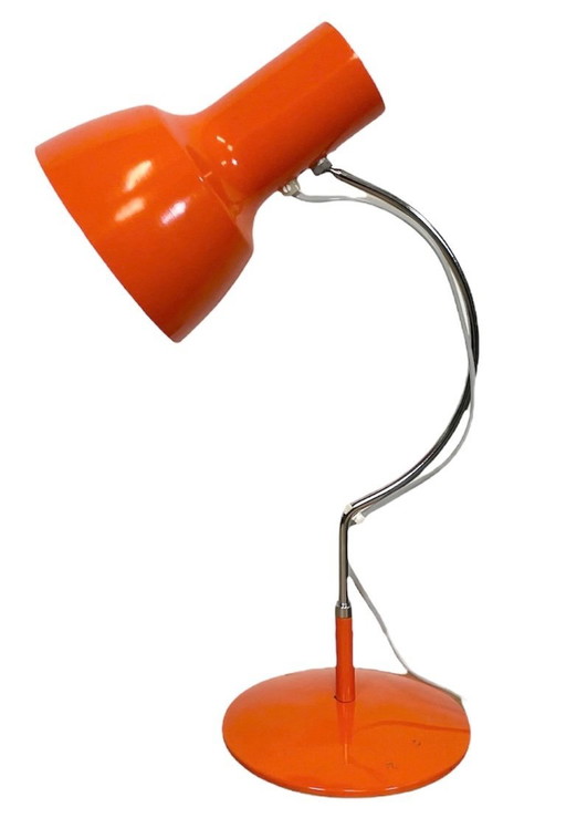 Lampada da tavolo arancione di Josef Hurka per Napako, anni '60