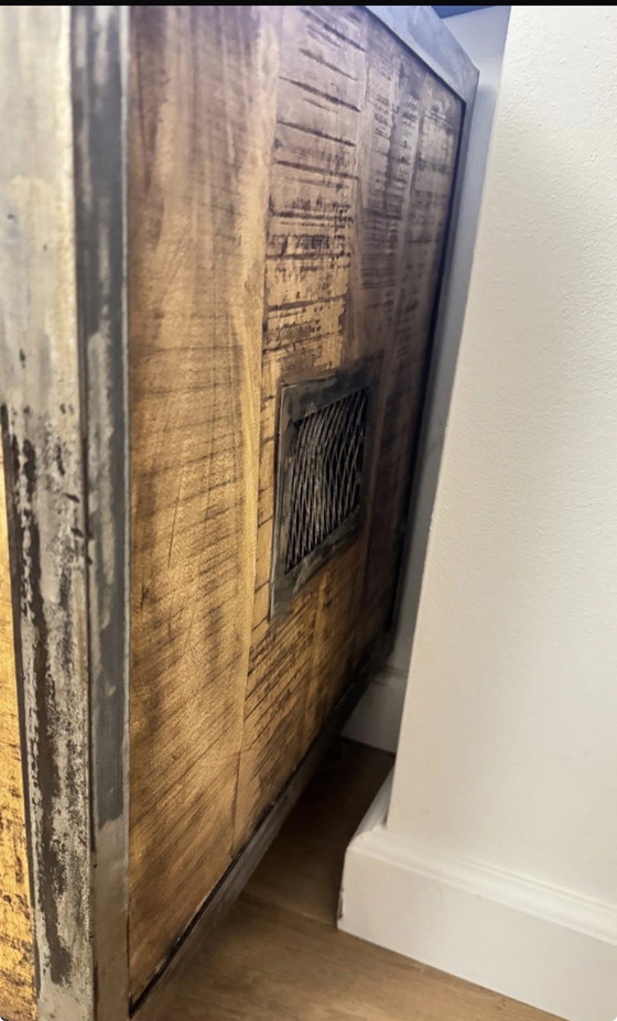 Image 1 of Mueble TV industrial (BARAK 7) – 4 cajones – con ruedas – acabado carbono