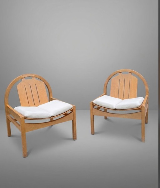 Paire de fauteuils lounge baumann modèle argos