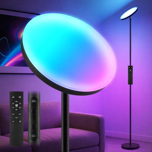 Black RGB LED Floor light 169 cm – Remote Control – 24W