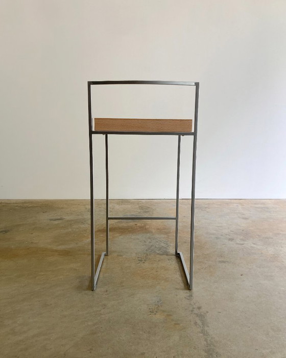 8x Lapalma Cubo Barstool by Enzo Berti – Wood, rvs (photo 3 of 15)