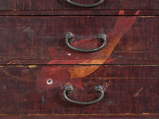 Antico kodansu giapponese laccato con cinque cassetti – Giappone, circa 1900 – Cassettiere, Iron (photo 40 of 40)