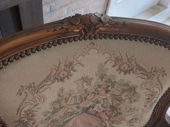 Image 1 of 2 classic armchairs in elegant Louis XV style.
