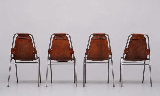 Image 1 of 4x “Les Arcs” Chairs selected by Charlotte Perriand – 1970S