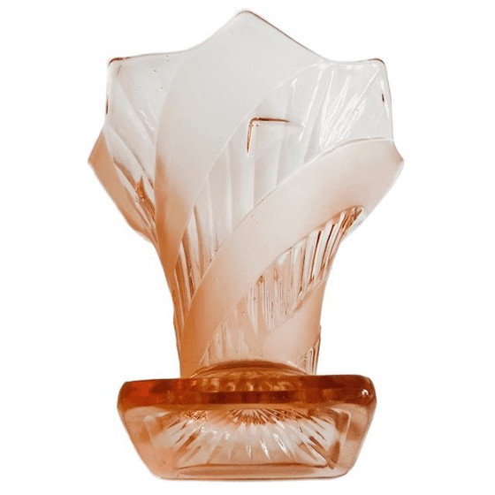 Image 1 of Antique Art Deco Vase Rosaline Glass 1930s