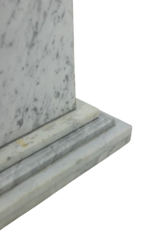 Image 1 of Pair of Art Deco columns in white marble, 20th century