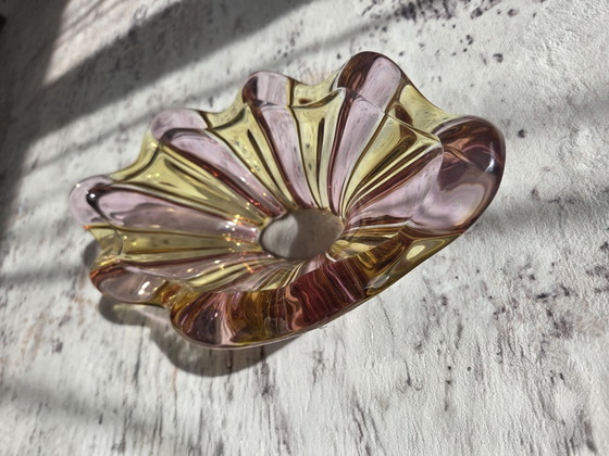 Image 1 of Vintage Mid-Century Glass Bowl – Handmade – Bohemia / Murano, 1950s