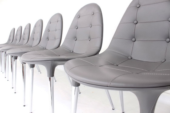 Image 1 of as new, Set of 8 exclusive Cassina Caprice 245 Chair by Philippe Starck with full Y-Leather spec, LP. ca. 12.000 Euro