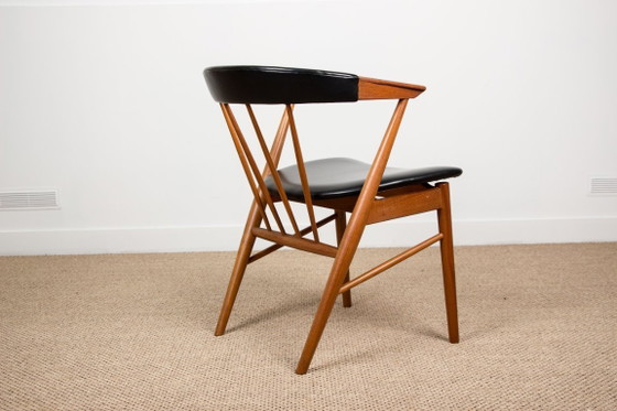 Image 1 of Danish armchairs in teak and skai by Helge Sibast for Sibast 1955.