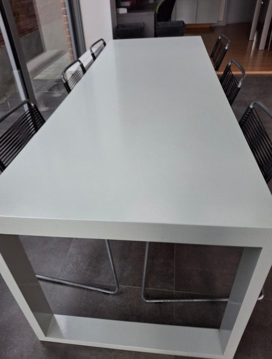 Image 1 of Designertisch + 6 Drahtstühle
