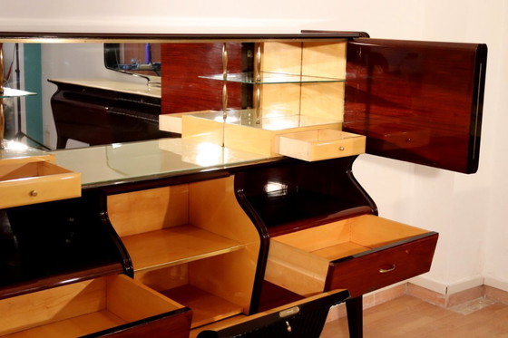 Image 1 of Credenza di metà secolo di Osvaldo Borsani, mogano, palissandro, acero, Italia, anni '50