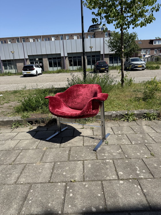 Image 1 of Fauteuil vintage en velours et chrome, Kembo '60