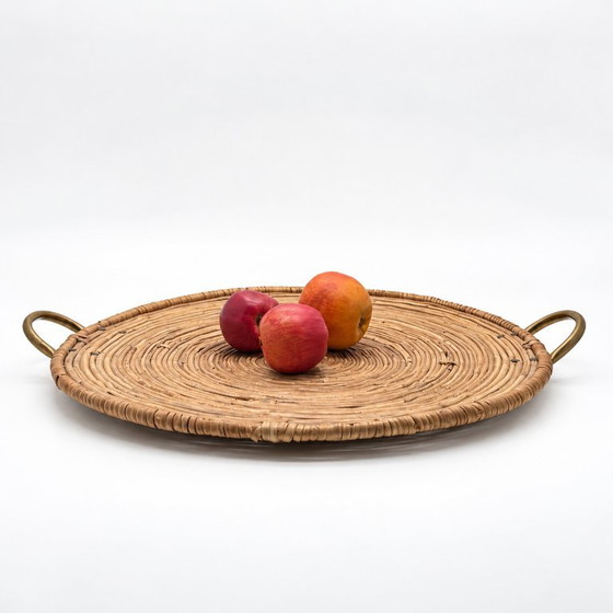 Vassoio da Portata XXL in Rattan e Ottone Anni '70 – Stile Gabriella Crespi – Gabriella Crespi Style (photo 3 of 10)