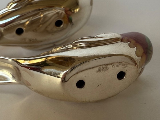 Image 1 of Uccelli smaltati in argento sterling Saturno