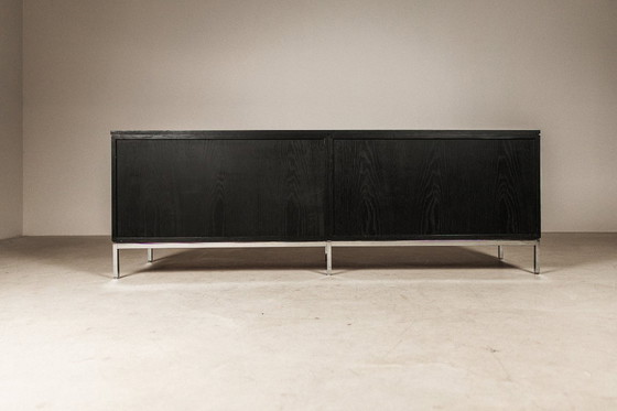Image 1 of Florence Knoll sideboard in black oak and chrome for Knoll International, 1960s