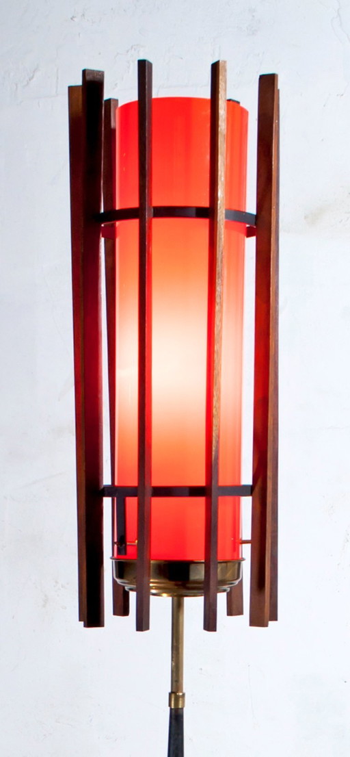 Vistosi Mid-Century Modern "Incamiciato" Murano Glass Italian Floor Lamp, 1950s