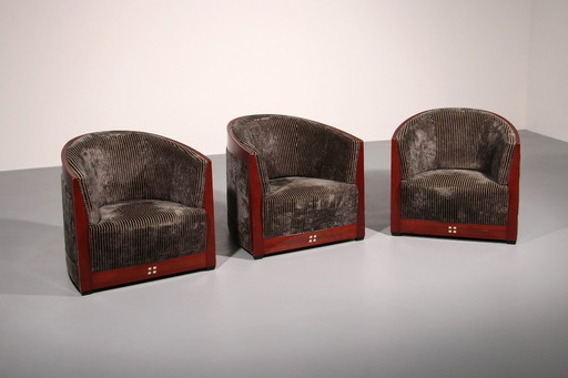 Art-Deco-Sessel, Entwurf von Frits Schuitema, mit Tisch, 1980