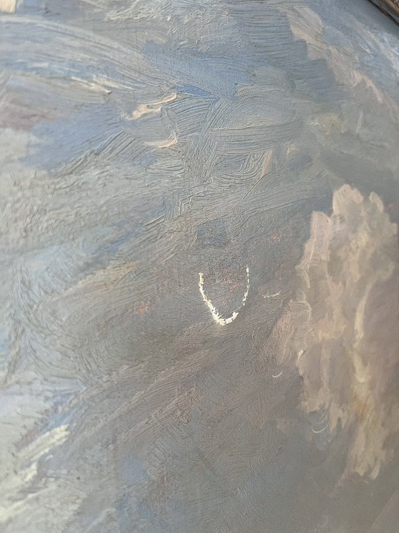 Image 1 of Large signed Danish landscape ca. 1910 – Børge Nyrop – oil on canvas – original gilded frame