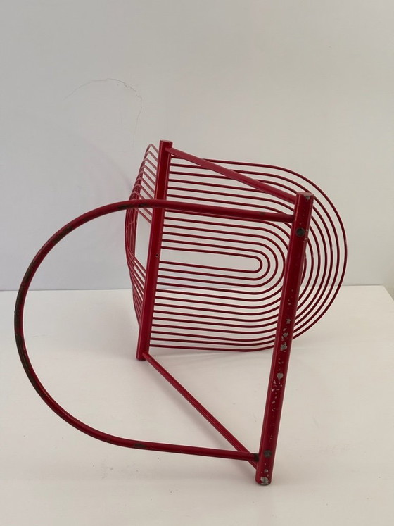 Image 1 of 2 sedie a dondolo di Jutta e Herbert Ohl Rosenthal Lübke, 1982, acciaio laccato rosso
