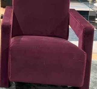 Image 1 of 2x Cassina 637 Utrecht Armchair (New, Never Used) in Ortigia/Plum Velvet with Red Thread Horse Stitching