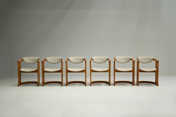 Image 1 of Set di 6 sedie da pranzo curve in legno di faggio, Germania anni '60.