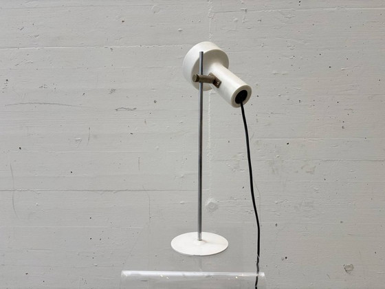 Image 1 of Designer table lamp made of metal in white, 1970s