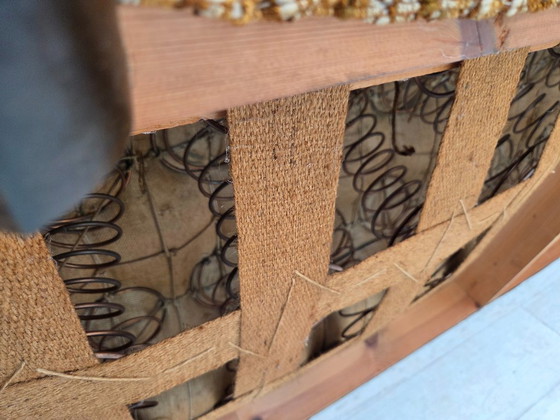 Image 1 of 1960s, Danish 3-seater sofa, original, brown furniture wool, beech wood.