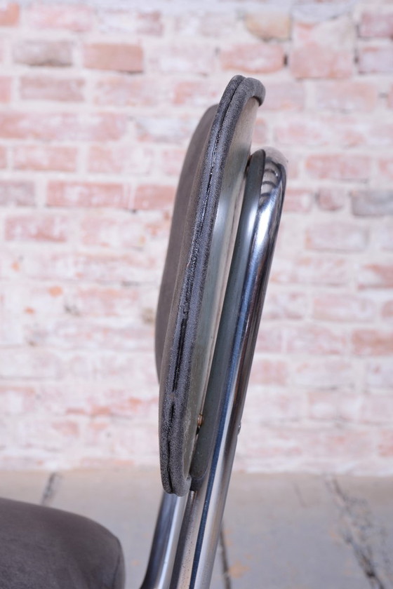 Restored Bauhaus Chair, Genuine Leather, Chrome, Steel, Germany, 1930s – Side chairs, Metal (photo 6 of 8)