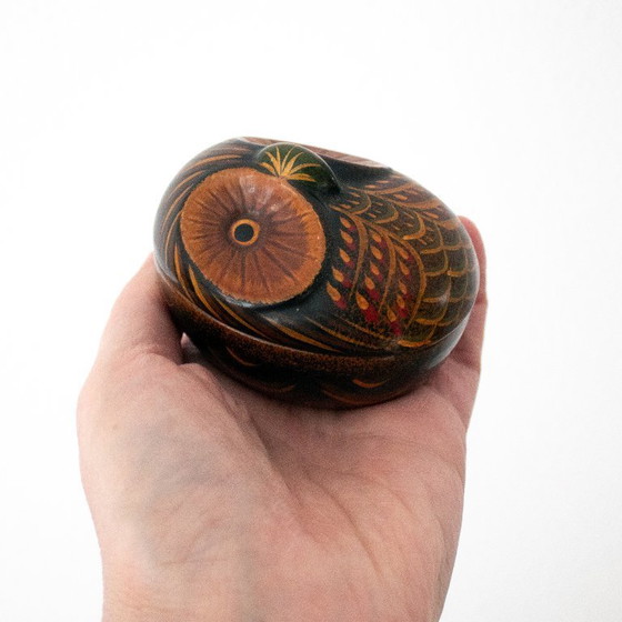 Image 1 of Keramik-Eulenbox: kleine, handbemalte Box mit Vogelmotiv
