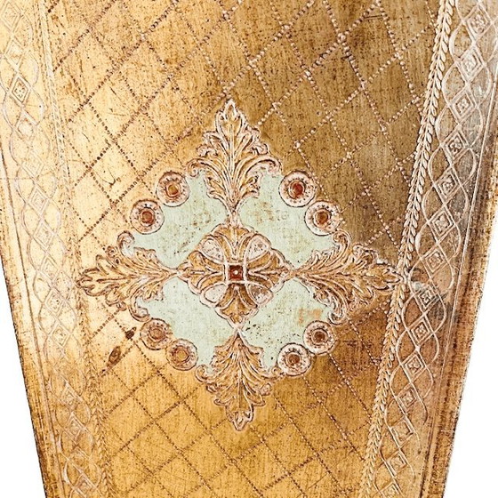 Image 1 of Vintage Florentiner Gold Hollywood Regency Mülleimer Barock Rokoko 1970er Jahre