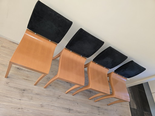 4 Ligne Roset Dining Chairs, Model 'Finn'