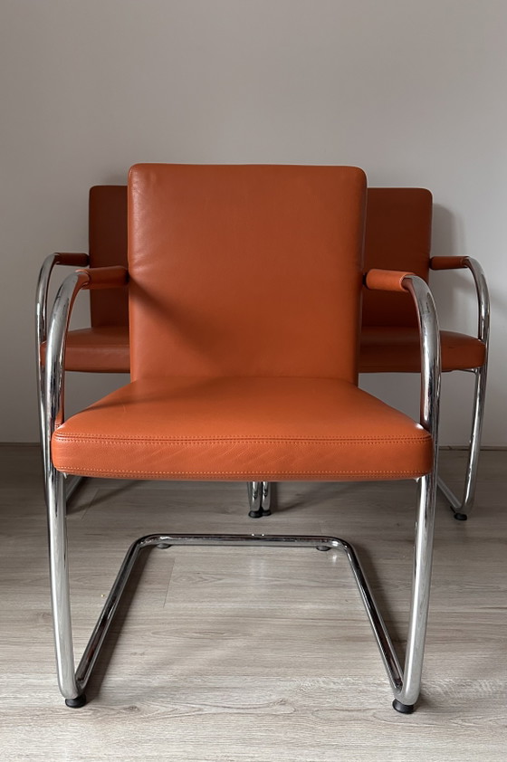 6 sedie da pranzo Vitra Visasoft Design – Chrome, Leather, Modern (photo 6 of 7)
