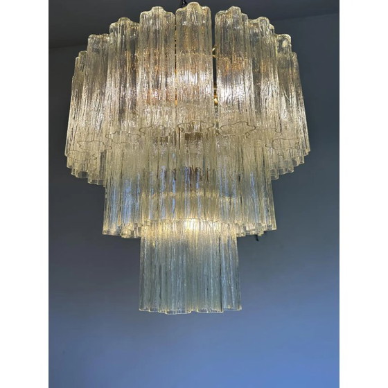 Image 1 of Plafoniera italiana in vetro di Murano con decorazione “Tronchi”.