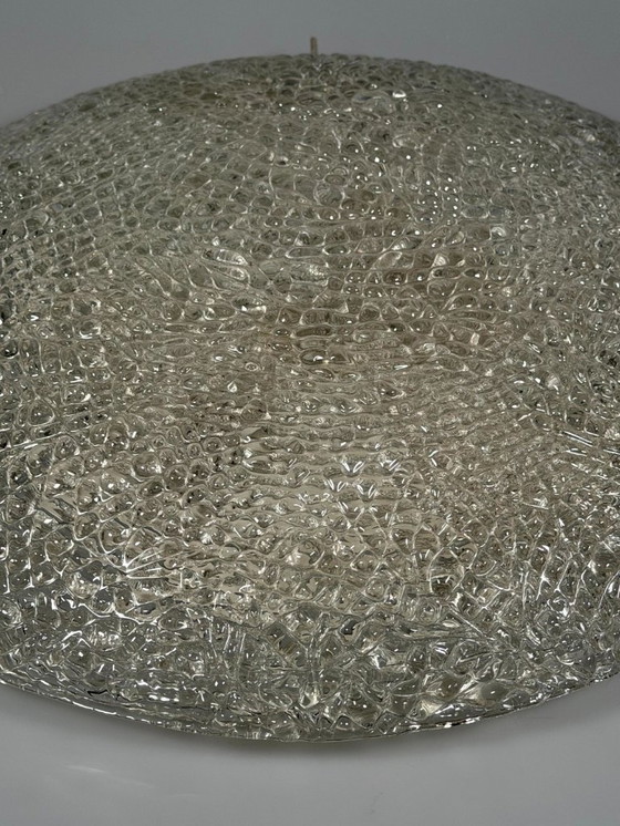Image 1 of Plafondlamp van ijsglas uit de jaren 60/70 van Kaiser Leuchten Duitsland