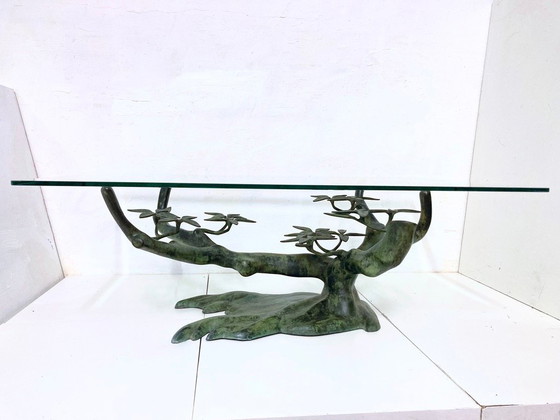 Image 1 of Table basse Willy Daro Bonsai, style Hollywood Regency des années 1970, provenant de Belgique