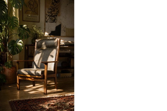 Image 1 of Vintage Mid-Century Danish Modern Model GE-181-A Armchair by Hans J. Wegner for Getama, 1950s