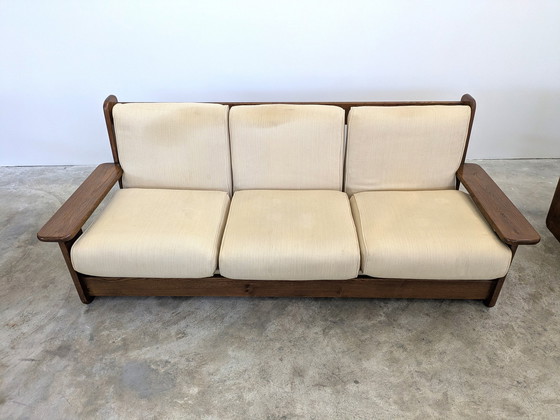 Image 1 of Divano - Legno, tessuto - Set da soggiorno - Divano 3 posti e 2 poltrone